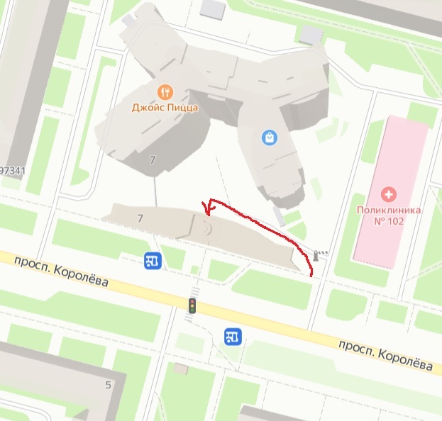 Схема прохода в храм на проспекте Королёва